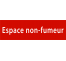 Plaque de porte rectangulaire "espace non fumeur" rouge