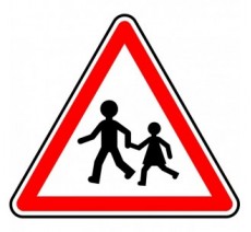 Panneau routier "Endroit fréquenté par les enfants" A13a