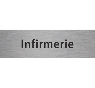 Plaque de porte rectangulaire "infirmerie" argent