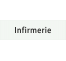 Plaque de porte rectangulaire "infirmerie" blanc