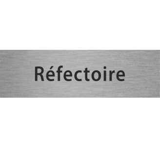 Plaque de porte rectangulaire "réfectoire" argent