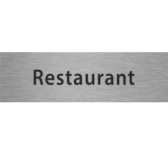 Plaque de porte rectangulaire "restaurant" argent