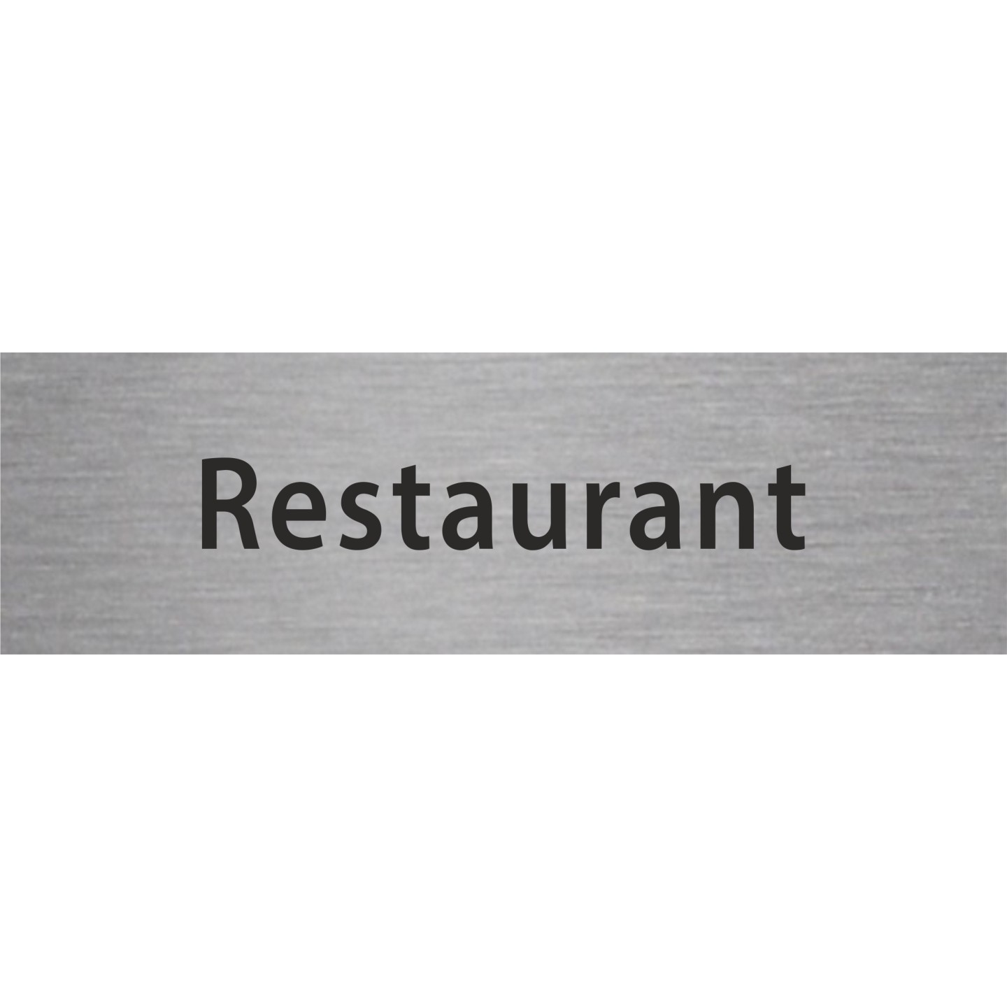 Plaque de porte rectangulaire "restaurant" argent