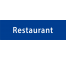 Plaque de porte rectangulaire "restaurant" bleu