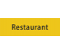 Plaque de porte rectangulaire "restaurant" jaune