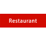 Plaque de porte rectangulaire "restaurant" rouge