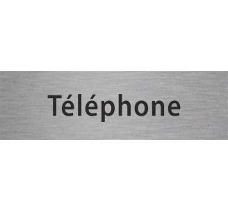 Plaque de porte rectangulaire "téléphone" argent