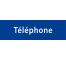 Plaque de porte rectangulaire "téléphone" bleu
