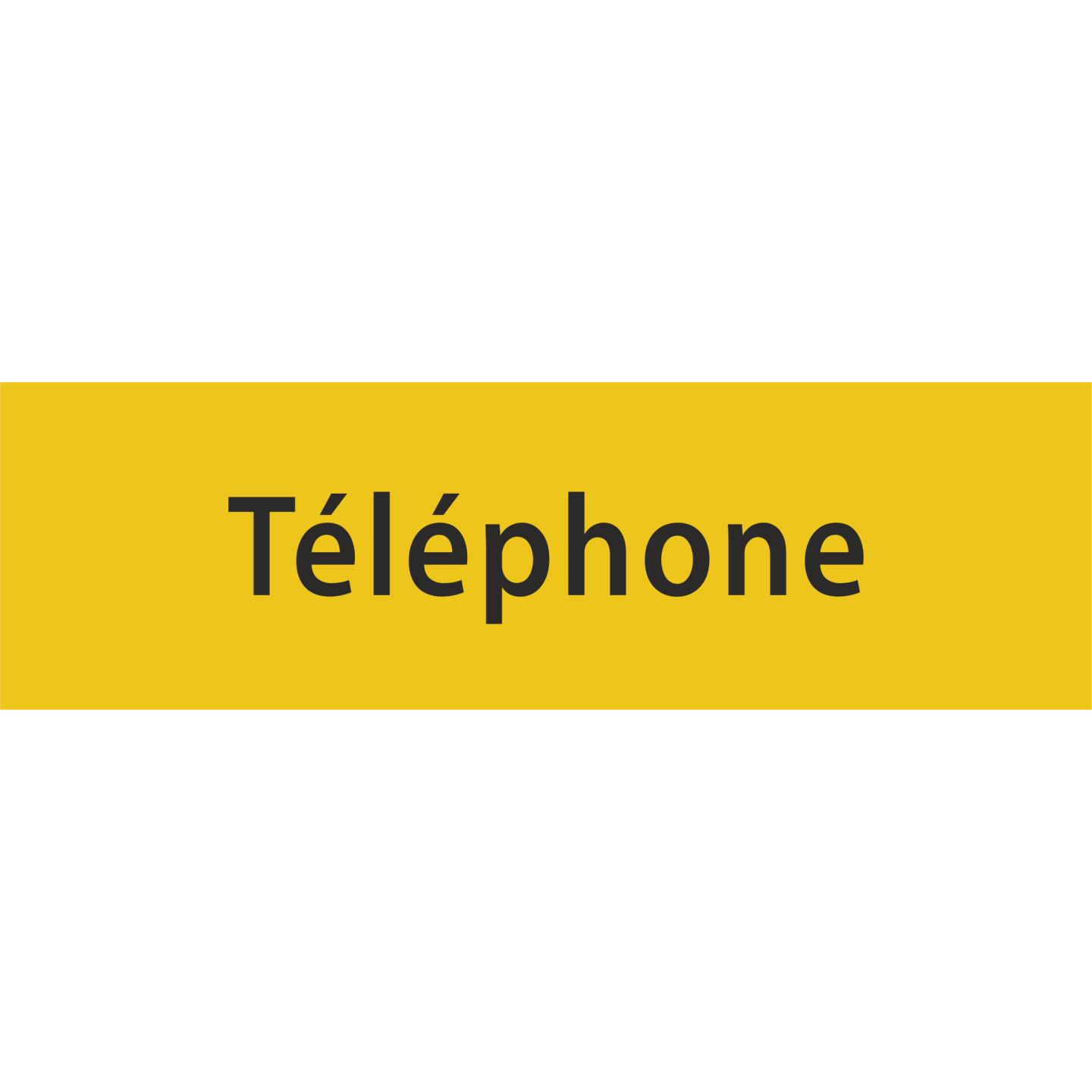 Plaque de porte rectangulaire "téléphone" jaune