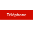 Plaque de porte rectangulaire "téléphone" rouge