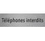 Plaque de porte rectangulaire "téléphones interdits" argent