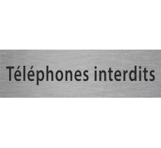 Plaque de porte rectangulaire "téléphones interdits"