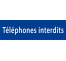 Plaque de porte rectangulaire "téléphones interdits" bleu
