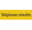 Plaque de porte rectangulaire "téléphones interdits" jaune