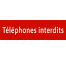 Plaque de porte rectangulaire "téléphones interdits" rouge