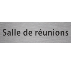 Plaque de porte rectangulaire "salle de réunion" argent