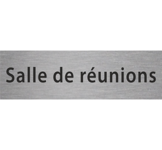 Plaque de porte rectangulaire "salle de réunion" argent