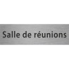 Plaque de porte rectangulaire "salle de réunion" argent
