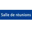 Plaque de porte rectangulaire "salle de réunion" bleu