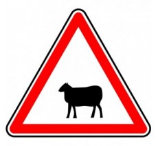Panneau routier "Passage d'animaux" A15a2