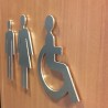 Plaque porte picto alu brossé découpé  Toilettes homme