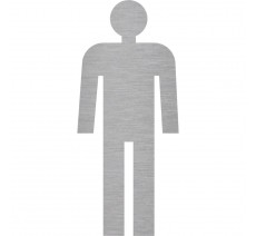 Plaque de porte picto découpé "Toilettes hommes", couleurs et matériau au choix