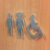 Plaque porte picto alu brossé découpé  Toilettes fillette