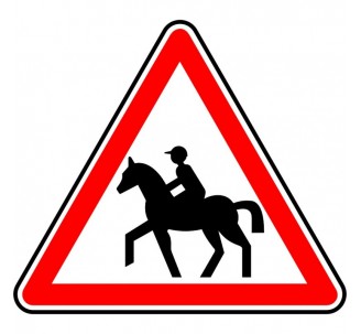Panneau routier "Passage de cavaliers" A15c