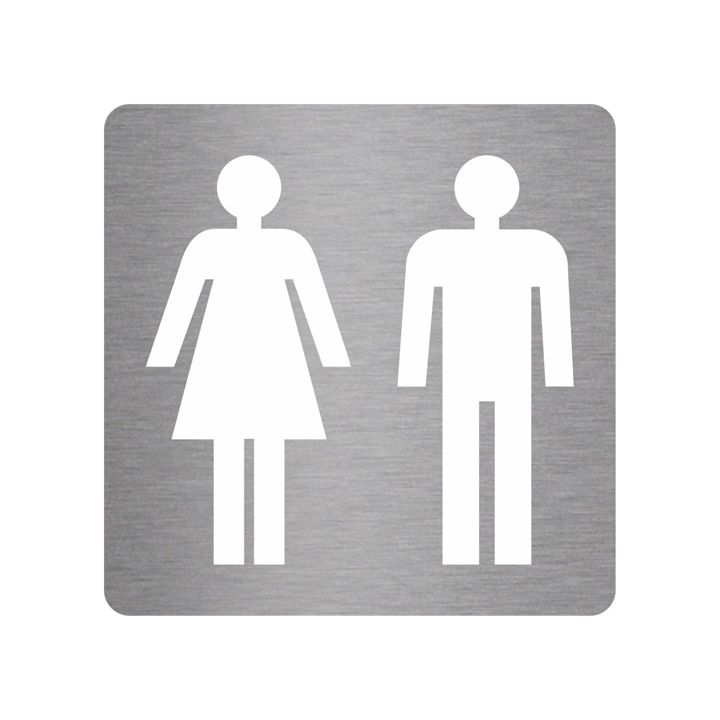 Plaque porte picto alu brossé pochoir Toilettes femme