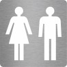 Plaque porte picto alu brossé pochoir Toilettes femme