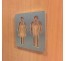 Plaque porte picto alu brossé pochoir Toilettes femme