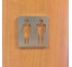 Plaque porte picto alu brossé pochoir Toilettes femme