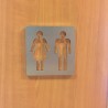 Plaque porte picto alu brossé pochoir Toilettes femme