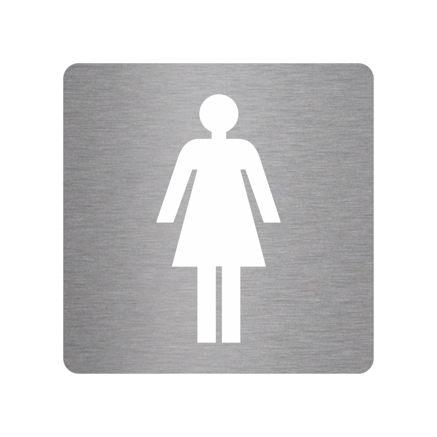 Plaque porte picto alu brossé découpé  Toilettes femme