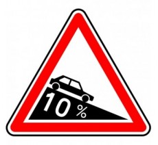 Panneau routier "Descente dangereuse" A16