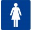 Plaque porte picto alu brossé découpé Toilettes femme