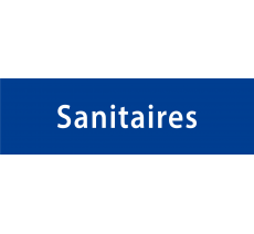 Plaque de porte avec relief "Sanitaires"