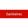 Plaque porte avec relief   "Sanitaires"