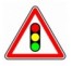 Panneau routier "Annonce de feux tricolores" A17
