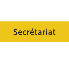 Plaque de porte avec relief "Secrétariat"