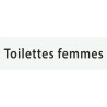 Plaque porte avec relief   "Toilettes femmes"