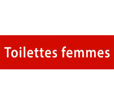 Plaque de porte avec relief "Toilettes femmes"