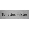 Plaque porte avec relief   "Toilettes mixtes"