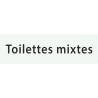 Plaque porte avec relief   "Toilettes mixtes"