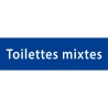 Plaque porte avec relief   "Toilettes mixtes"