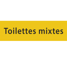 Plaque de porte avec relief "Toilettes mixtes"
