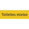 Plaque porte avec relief   "Toilettes mixtes"