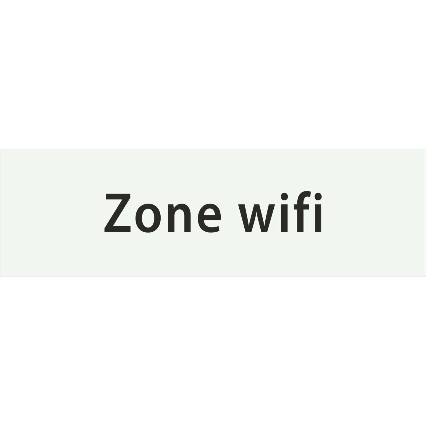 Plaque porte avec relief   "Zone wifi"