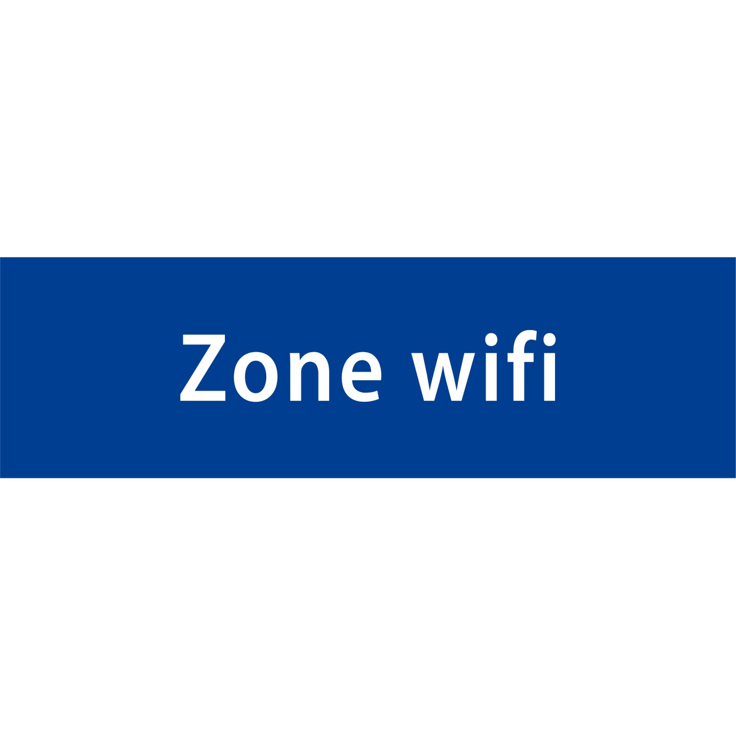 Plaque porte avec relief   "Zone wifi"