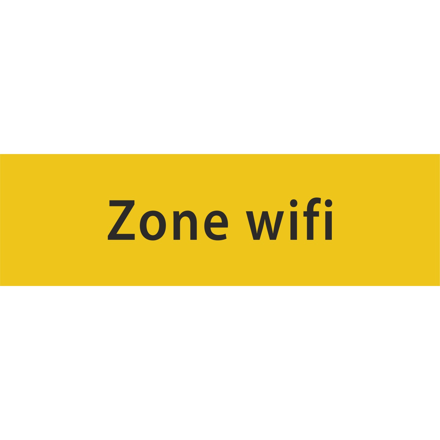 Plaque porte avec relief   "Zone wifi"